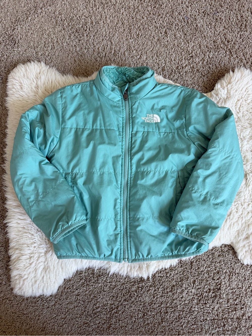 The North Face Reversible Girls' Shasta Winter Jacket | Teal | 7T - Picture 2 of 12